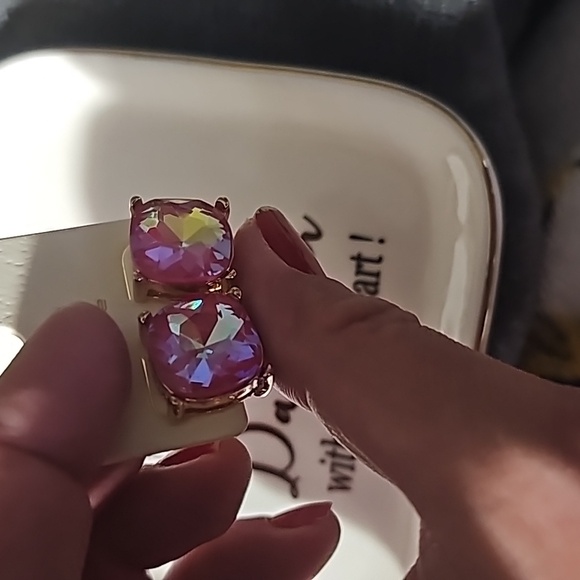 3 items, Pink crystal earrings, rainbow hair clip, Taylor Swift bracelets - Picture 2 of 16